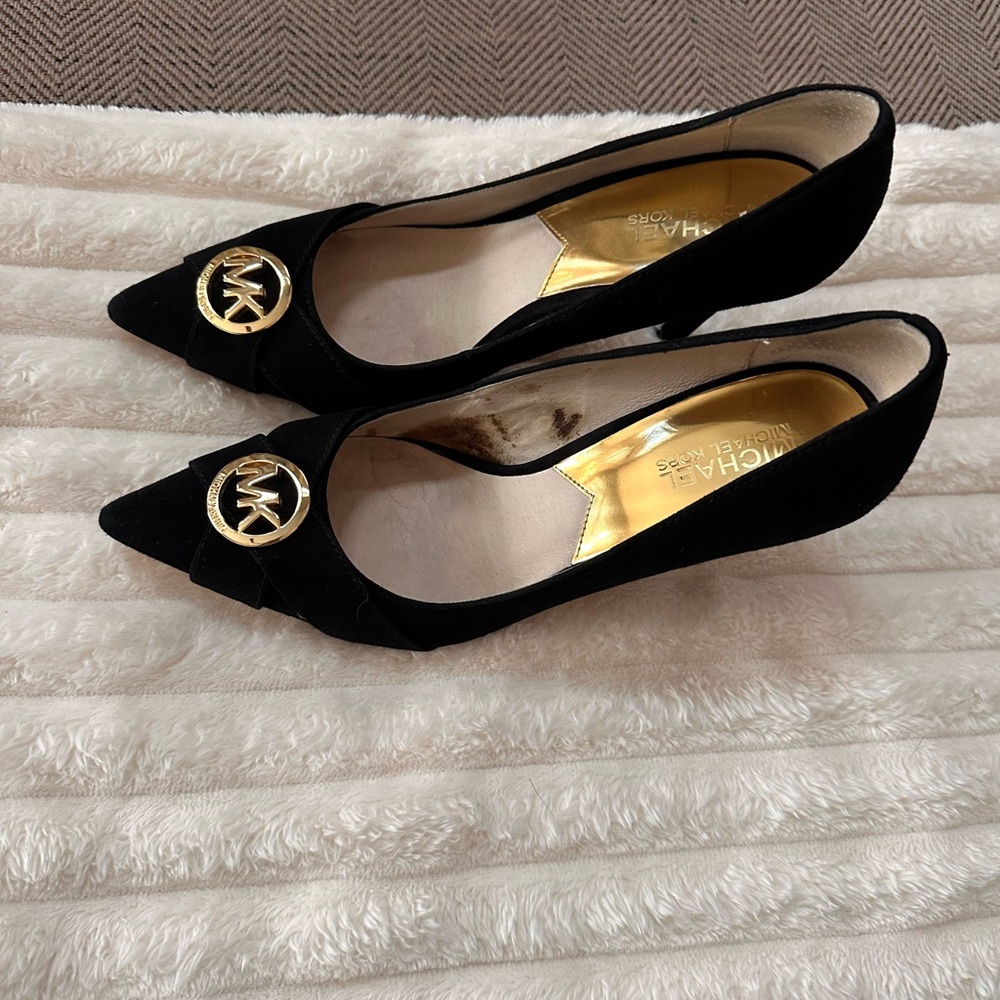 Michael Kors Black Heels with Gold Accent